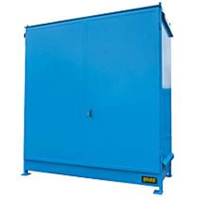 Stellingcontainer BAUER CEN 29-2 IBC, staal, dubbele deur, B 3175 x D 1500 x H 3465 mm, blauw