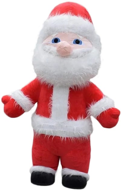 KIMU® Groot Opblaas Kostuum Kerstman - 3 Meter Opblaasbaar Pak Rood Wit - Mega Kerstpak Mascotte Opblaaspak - Super Opblaasbare Kerstmis Festival