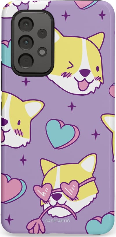 Casetastic Hoesje Geschikt voor Samsung A53 - Stijlvolle Beschermende Duo-layer Case - Liefde is een Corgi