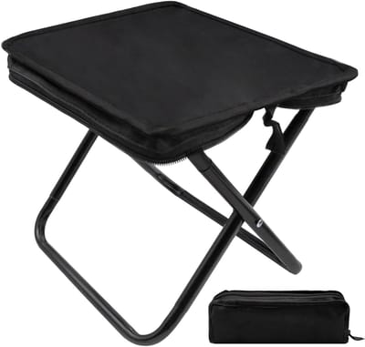 Dailygoods - Inklapbare kruk, opvouwbaar, 28,5 x 24,5 x 26,5 cm, draagbare campingstoel, opvouwbaar, lichte kruk inklapbaar voor vissen, wandelen, picknicken, buiten