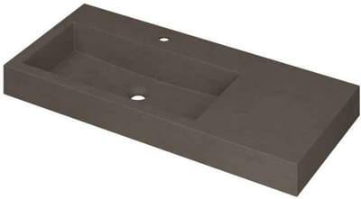 INK Momento Wastafel Quartz Wasbak Links met 1 Kraangat - 1000x450x90 mm - Quartz Beton