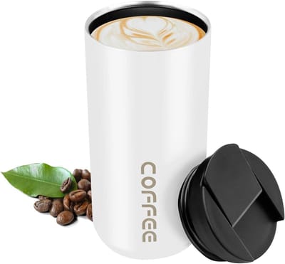 Dailygoods - Elegante Thermosbeker van Roestvrij Staal - Isolatiebeker voor Koffie en Thee (400 ml)