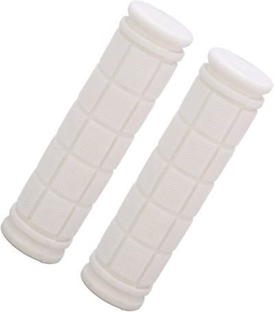 Fietshandvatten - Rubberen handvatten - Fietsstuurgrepen - 115 x 22 mm - Grip fiets - Anti-slip - Stuur handvatten vervangen - 1 paar - Wit - Normale fiets/MTB/BMX/Stadsfiets/Scooter/Step - Jonyx