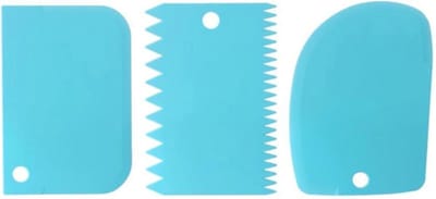 New Age Devi - De perfecte bakbenodigdheden voor taarten en cakes: Deegsnijder, Deegspatel, Deegschraper - Blauw!