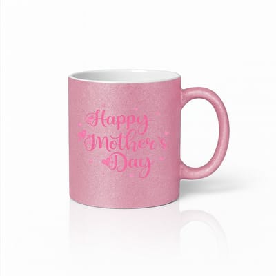 Lieve Moederdag Koffiemok - Happy Mother's Day Hartjes - Keramiek - Roze