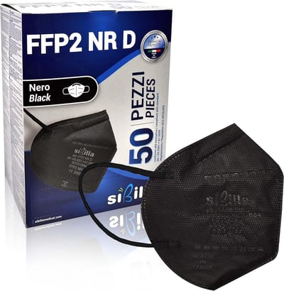 50 Stuks FFP2 Mondkapjes Zwart - Gecertificeerd met Dolomiettest - 5-Laags Bescherming