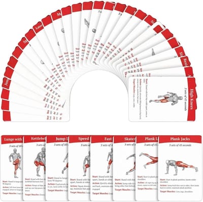 Oefenkaarten Set - Fitness Gids - Thuis Trainen - Geïllustreerde Uitleg - 36 Stuks - Meerdere
