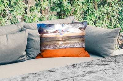 Buitenkussens - Tuin - Strand - Zonsondergang - Zee - Wolken - Horizon - 50x30 cm