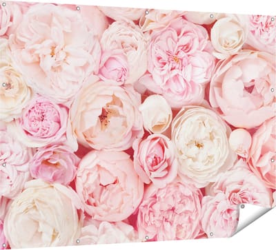 Gards Tuinposter Witte Roze Rozen Boeket - Bloemen - 160x120 cm - Tuindoek - Tuindecoratie - Wanddecoratie buiten - Tuinschilderij