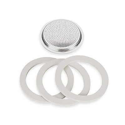 Bialetti - Set Filterplaatje + 3 ringen voor Moka Express 9 kops