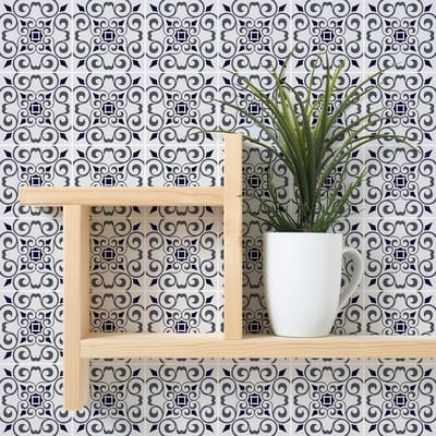 Zelfklevende tegelmuurstickers voor keuken en badkamer - 9 Nano Azulejos cementtegelstickers - 9 stickers 10x10cm
