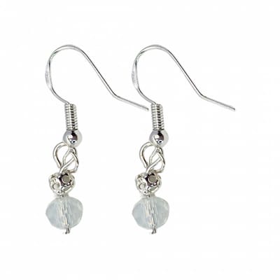Zilver oorbellen wit
