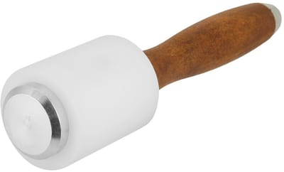 Dailygoods- Lederhamer - Houten Greep - Nylon Hamer - Duurzaam Gereedschap - Snijbeitel Accessoire - Totale Lengte 21 cm - Leersnijhamer