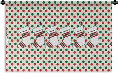 Wandkleed - Wanddoek - Kerstmis - Patroon - Vintage - 90x60 cm - Wandtapijt