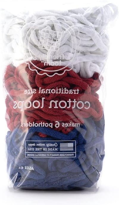 Pannenlussen Set - Katoenen Lussen - Keukenwerk - Maakt Zes Stuks - 6 x 6 Inch - Rood Wit Blauw