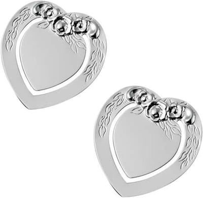 Bladwijzers Hart Rozen - Boekenleggers Verzilverd - Lezen Organiseren - Elegante Afwerking - 4 x 35 cm - Zilver