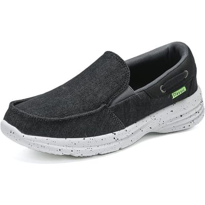 Nieuwe Heren Canvas Schoenen Outdoor Sneakers Zachte Herenschoenen Ademende Mocassins Heren Gevulkaniseerde Schoenen Heren Casual Bootschoenen Grote Maat 42 black