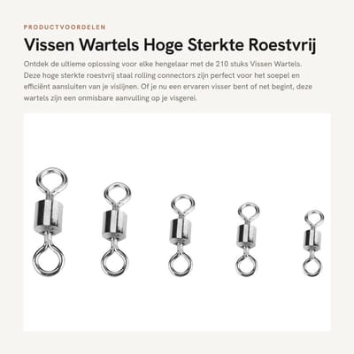 Dailygoods - Vissen Wartels - Hoge Sterkte Roestvrij Staal - 210 stuks - Rolling Connector - Visgerei Kit - Geschikt voor Hengelaars - Compact