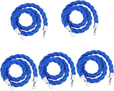 Gevlochten Touw - Afzetlint - Evenementen Organiseren - Met Zilveren Haak - 90 cm - Blauw
