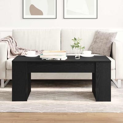 vidaXL Salontafel Zwart Eiken 102 x 55 x 42 cm Bewerkt hout
