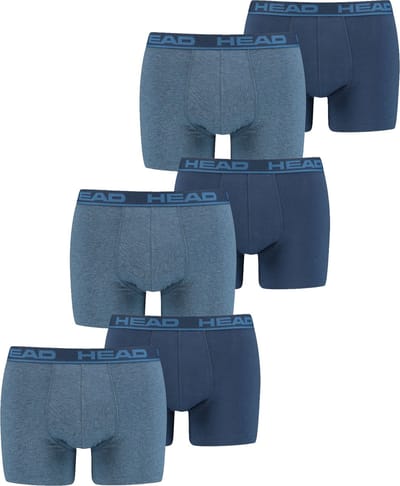 HEAD Heren Boxershorts HEAD BASIC BOXER 6er Pack Blauw S