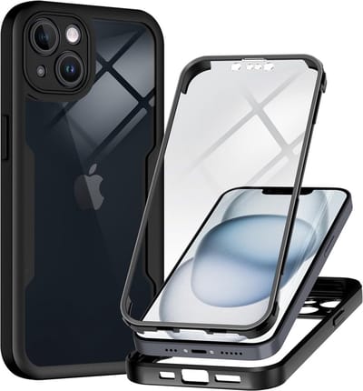 Hoesje geschikt voor Apple iPhone 16 Plus - Techsuit ColorVerse 360 Case met Screenprotector - Zwart