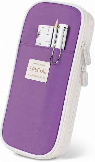 Grote Uitbreidbare Etui, Pennenetui, Potloodetui, pennenhouder voor op tafel, Jongens, Studenten, Kinderen, Volwassenen - paars
