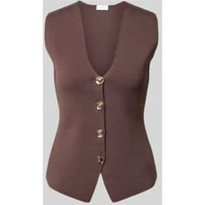 Mouwloos vest met V-hals en knoopsluiting