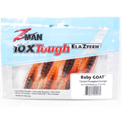 Zman Soft Lure Baby Geit 3 ​​Inch 6/Pack Groene Pompoen Oranje (4172)