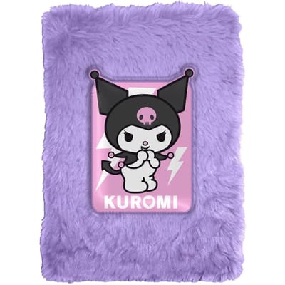 Hello Kitty & Friends Plush A5 Notitieboek – 15×21×2,5 cm – Roze – Met 3D Kuromi – Plush Notitieboek