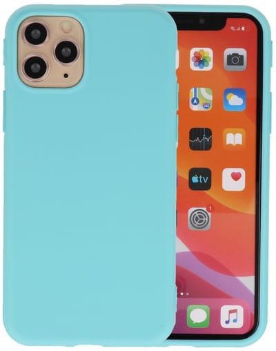 Premium Color Bescherming Telefoonhoesje - Backcover Hoesje - Achterkant Hoesje - Geschikt voor iPhone 11 Pro - Turquoise