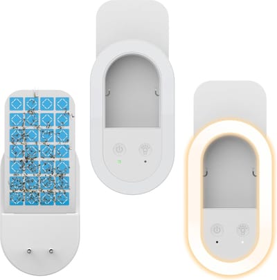 Thijox - Lightswim Set van 2 Vliegenvallen voor Binnen - Muggen, Vliegen, Fruitvliegen en Motten Doden met Nachtlampje - Inclusief 10 Lijmkaarten - Wi