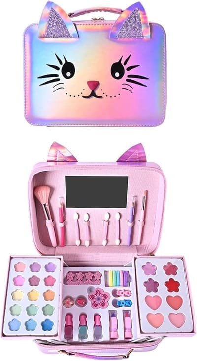 Meisjes Make-Up Set - Schmink Speelgoed - Verkleden en Feestjes - Echt Wasbaar - 24 x 18 x 10 cm