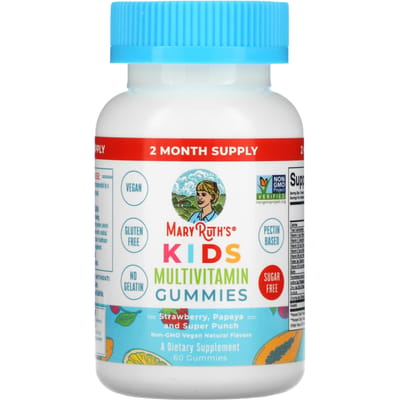 MaryRuth's, Multivitaminegummies voor kinderen, aardbei, papaja en super punch, 60 gummies