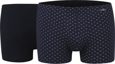 Gotzburg heren boxer normale lengte (2-pack) - donkerblauw mini dessin