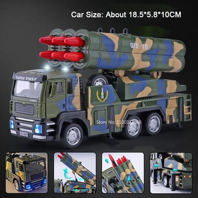 1:32 Raketvoertuig Raketlanceerder Model Speelgoed Metaal Diecast Terugtrekbaar Deuren Geopend Verfijnde Militaire Modellen Verjaardagscadeaus