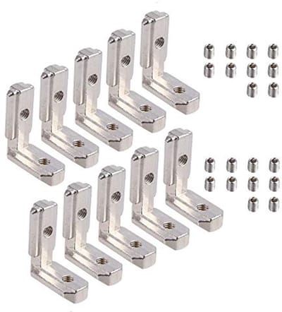 T Slot Aluminium Profiel L Vorm Beugels - 10 stuks 90 Graden Binnenhoek Connectoren
