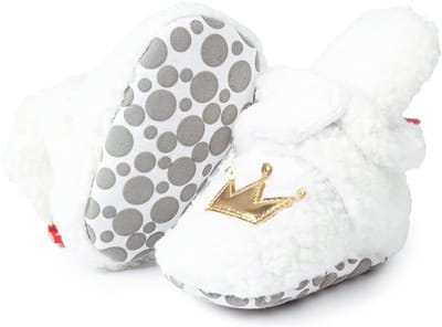 Baby Schoentjes - Babyslofjes Laarsjes - Warm Voeten - Antislip Zolen - 0-18 Maanden - Wit