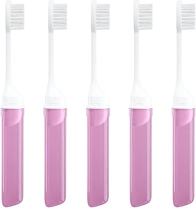 Reis Tandenborstels - Mini Borstels - Hygiëne Onderweg - Compact Ontwerp - 5 Stuks - Kleurrijk