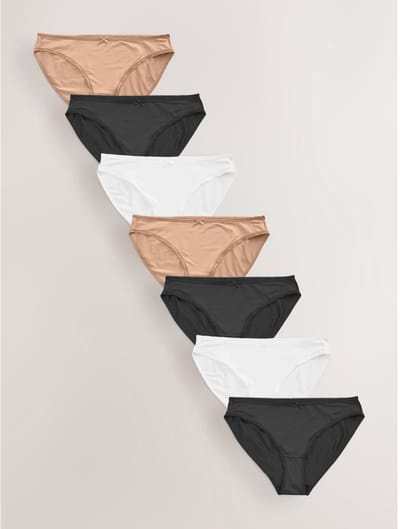 Next - Dames - Set van 7 slipjes van microvezels - Zwart