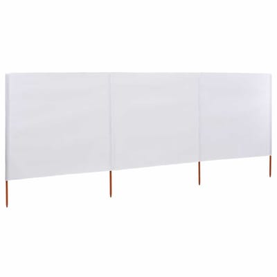 vidaXL - Windscherm - 3-panelen - 400x80 - cm - stof - zandwit