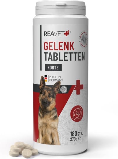 ReaVET - Gewricht tabletten FORTE voor honden (180 stuks) | Speciaal ontwikkeld voor volwassen en oudere Honden | Helpt de gewrichten gezond te blijven