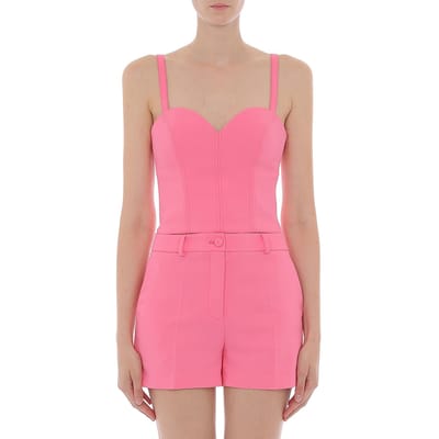 Moschino Viscose Cady Crop Top Pink Maat: 40 | Mouwloze Tops Outlet | Dames | Roze