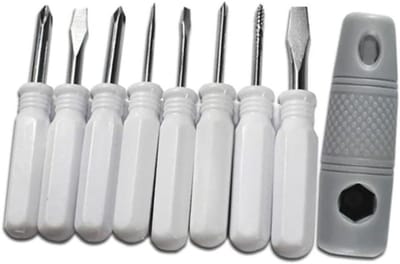 Schroevendraaierset - Gereedschapset - Klusjes Thuis - 9-in-1 Multifunctioneel - Magnetische Tips - Grijs Zilver