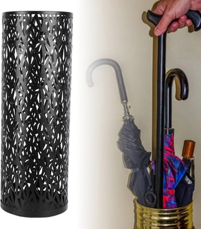 Paraplu Stand - Paraplu Houder - Entree Opbergen - Stabiele Metalen Constructie - 16 x 16 x 43 cm - Zwart