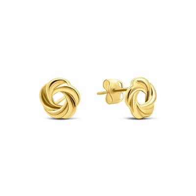 New Bling 9NBSAM-G230265 Gouden Oorknopjes Krans - Cirkel - 6,6mm Doorsnee - 14 Karaat - Goud
