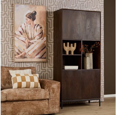 Starfurn - Vakkenkast Madison - Bruin - 45x90x200 cm