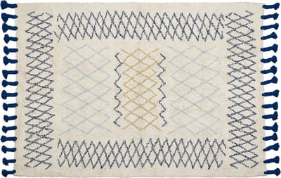 ERZINCAN - Laagpolig vloerkleed - Beige - 140 x 200 cm - Katoen