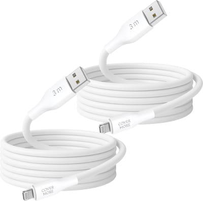 Usb naar Lightning kabel - Oplaadkabel geschikt voor iPhone, iPad en AirPods - 2 stuks - 3 meter - Wit