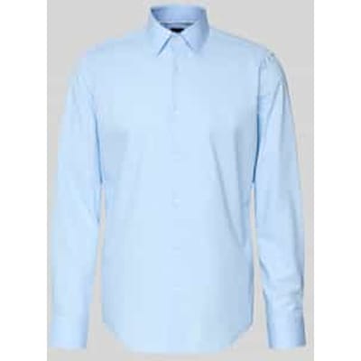 BOSS Joe regular fit overhemd - popeline - blauw - Strijkvriendelijk - Boordmaat: 39